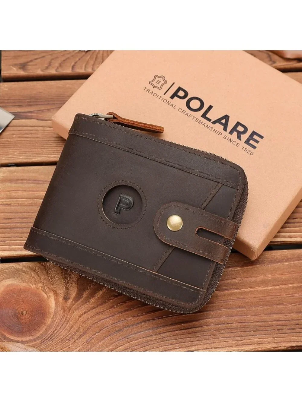 Full Grain Leather Bifold Wallet for Men | RFID Blocking, AirTag Slot & Coin